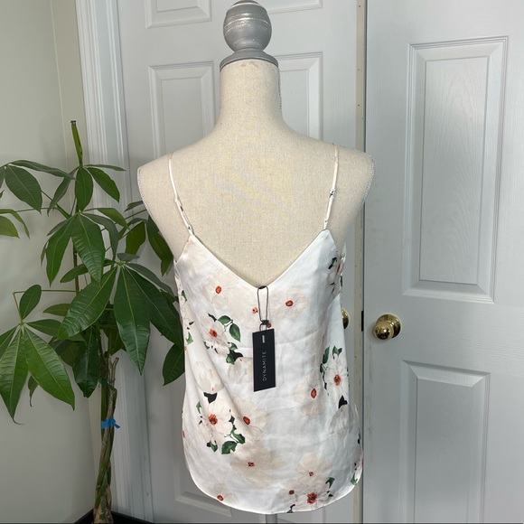 NEW Dynamite, White Floral Satin Slip Cami -Size S - Picture 4 of 4